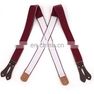 Fashion 2017 much thickness ribbon high quality suspenders with real leather end button on