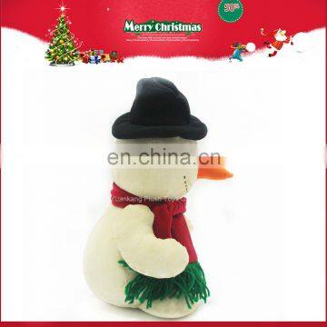 Christmas Plush White Snowman With Red Scarf and Black Hat photo-3