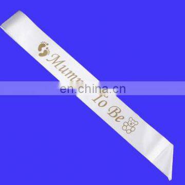 White Polyester Satin Sash