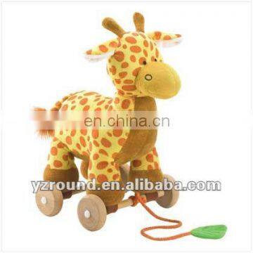 Quality Tug along toy giraffe plush for child