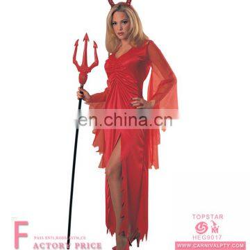 Ladies red Devil evil Fancy Dress Costume for girls