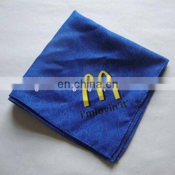 Blue Printed Silk Pocket Square MOQ 50pcs