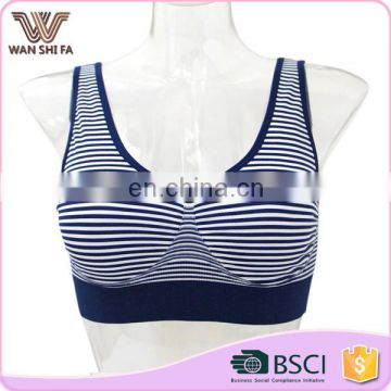 Good quality cheap elastic breathable strips stylish women yoga bra