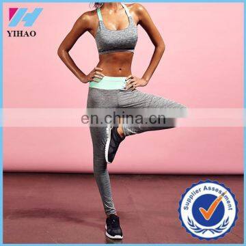 Yihao New Fashion Active women sportswear fitness compression tights waistband Gym legging