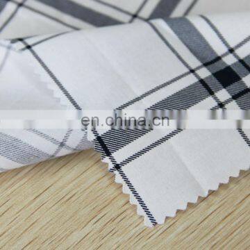 Shaoxing textile 100% cotton printed poplin fabric black and white Lattice pattern for Shirt poplin fabric