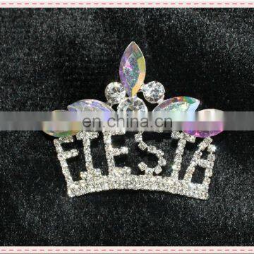 hot sale pageant crown shape rhinestone brooch pin