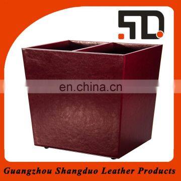 China Supplier Best Handmade Custom Fake Leather Waste Bin Price