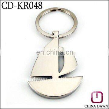 Zinc alloy sailboat shaped keychains with customized logo printing CD-KR048