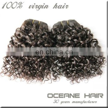 Most fashionable raw unprocessed no chemical super quality top selling full cuticle from one donor virgin curly hair