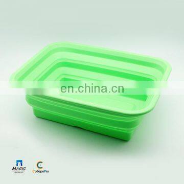 2018 Rectangle FDA Silicone Collapsible Water Bucket Foldable Food Storage Basket photo-2