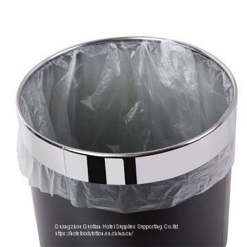 Waste Bins, Round Spray Paint Stainless Steel Trash Can With Ring - Small Metal Trash Bin Without Lid-Office,Home,Hotel-Waste Basket,Dustbin,Garbage Bin-11L photo-4