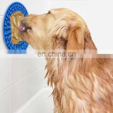 Silicone pet dog shit pad and sucker bowl for bathing and distracting slow food