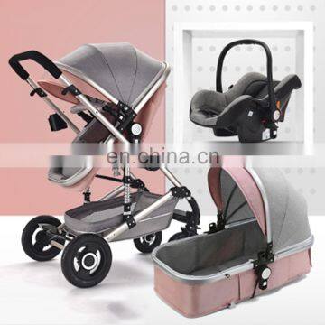 Aluminum Alloy Frame Cheap Baby Stroller 3In 1 Folding Luxurious High Landscape Stroller
