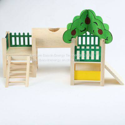 Gerbil Toys Dwarf Hamster Wood Platform Ladder Hanging Swing,Small,Climbing Kits Cage Accessories for Guinea Pig,Chinchilla,Hedgehog