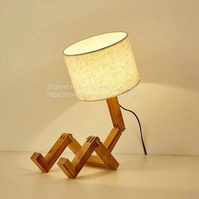 Table Lamp Solid Wood Storage Bedroom Bedside Table Light Folding Nordic Read Lights for Home Decoration Kids Desktop Desk Lamp photo-3