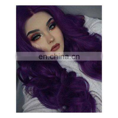 New Fashion Purple Big Wave Long Wig Natural Loose Curly Funny Party Hair Wig Super Party Wigs Beautiful For Women Halloween