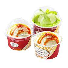 Disposable 6 oz paper cups frozen yogurt cups biodegradable