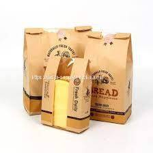 Eco friendly kraft paper bag with window brown wedding design biodegradable storage bags food packaging bags