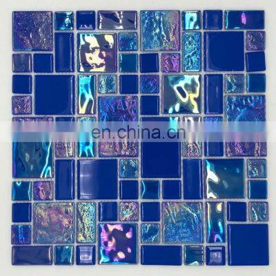 foshan hotel,villa swimming pool  4mm iridescent glass mosaic tiles G455031