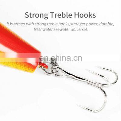 9.5cm 8g 8 Colors 3D Bionic Eyes Saltwater Fish Baits With Treble Hooks Floating Popper Bait Fishing photo-4