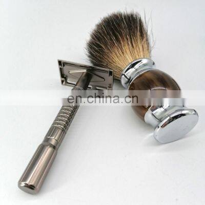 Professional factory adjustable hot selling long natural necessary handle double edge safety single blade  shaving razor