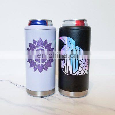 Travel Stainless Steel 12oz Silm Can Cooler for Cans and Bottles,Double Walled Vacuum Insulated Beer Bottle Holder for Summer photo-2