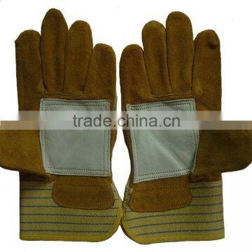 cow split leather heat resistant working gloves for workers