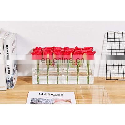 Rectangle 12 Holes Transparent Acrylic Flower Boxes Acrylic Box for Flowers