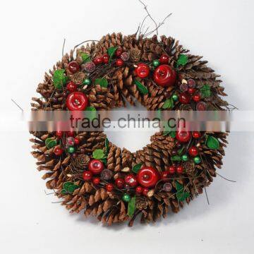 Wholesale 40cm 50cm 60cm holiday pinecone wreath