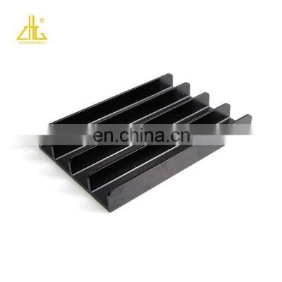 Black Powder Coating Aluminum Extruded Parts Custom For Industry ZHONGLIAN