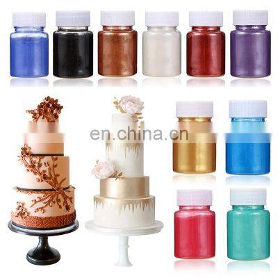 Food Ingredient Cake Decorations Additive Metallic Edible Luster Dust Glitter Gold Colorful Food Color
