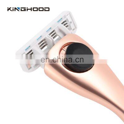 Custom Rose Gold High Quality Women 6 Blades System Razors Shaving Safety Razor photo-3