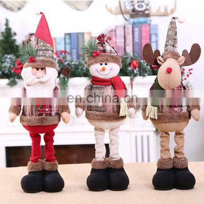 Santa Claus Christmas Ornaments Tree Decor Elk Snowman Plush Christmas Doll Decorations For Home 2022 Navidad Pendant Gift Kids