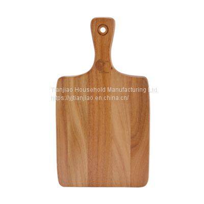 Custom Acacia Wood Cutlery Serving Board with Handle Wooden Kitchen Cutting Chopping Blocks Cheese Food Board