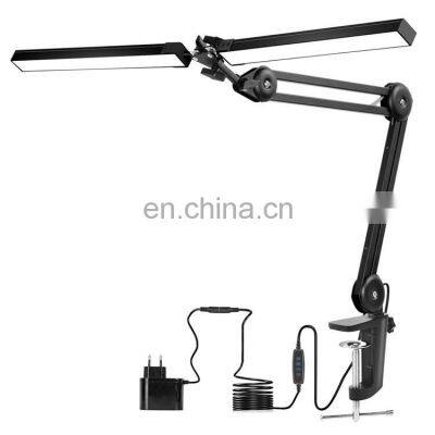 24W Desk Lamp Night Light Long Swing Arm Desk Lamp For studying Reading Drawing Writing Desk Lamp With Clamp for indoor