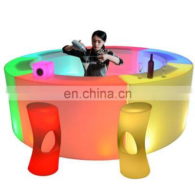 Commercial Bar Furniture New LED Tables Plastic Portable Home Counter Furniture LED Bar Furniture Sets Mobile Bar Counter Mobile