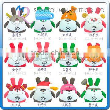 Mini Qute Mask Bear 10.5cm kids 12 Constellations Kawaii plastic reloading action figure Cartoon toy car Decoration doll model