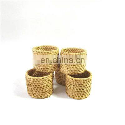 Set of 6 High Quality Vintage Rattan Napkin Rings Tableware Set Napkin Holder Rings Wovenmade in Vietnam photo-3