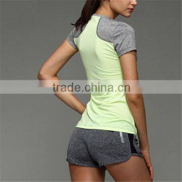 88% Polyester 12% Spandex Women Gym Clothing T-shirts photo-2
