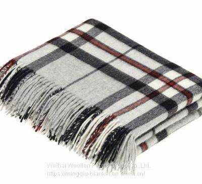 pure virgin new wool throw blanket for sofa decoration ,camping,travel picnic