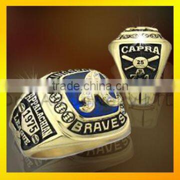 rarity champion rings gold plated with high quality CZ brass or 925 silver custom rings