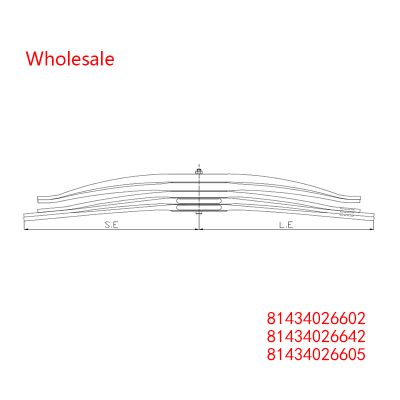 81434026602, 81434026642, 81434026605 Rear Axle Wheel Parabolic Spring Arm of Heavy Duty Vehicle Wholesale For MAN