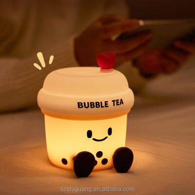 Cute Silicone Nursery Night Light Rechargeable Animal lamp Bedside Lamp with Touch Sensor for Bedrooms Living Room