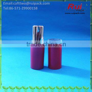 Round red lipstick tube with aluminum inner, lip cream container with clear head cover