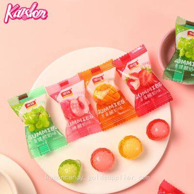 High quality different fruit flavors yogurt filled soft candy