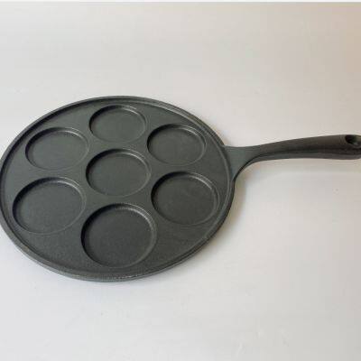 Factory Direct Cast Iron Breakfast Muffin Pans Pancake Pan Crepe Maker 7 Hole 7-Mold Egg Frying Pan Skillet Griddle