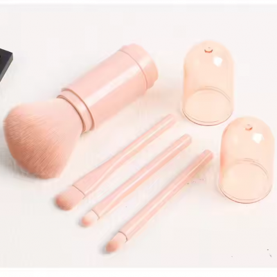 4 in 1 Cheap Pocket Makeup Brushes Piece Travel Multi Use Mini 4pcs Cosmetics Tool Synthetic Soft Hair All in One Makeup Brush