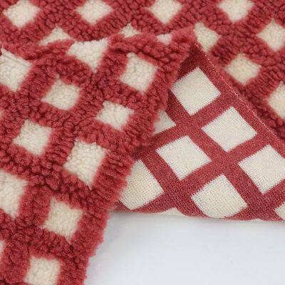 100% Polyester Jacquard Sherpa Fleece Fabrics Faux Fur Fabrics Artifical Fur Plush photo-5