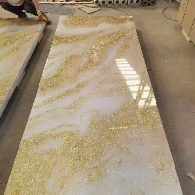 PVC Golden Marble Panel With Various Surface Pattern Glossy Surface Perfect Wall Panels for Home and Office photo-3