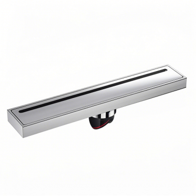 Modern Design All-Copper Strip High Displacement Floor Drain Insect-Proof and Deodorizing Bathroom Tile Insert Rectangle Shape